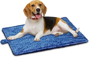 Pet Bed Mat, M- 27x20", Self Warming, Super Soft, for Small Dogs and Cats, Blue - Picture 1 of 7