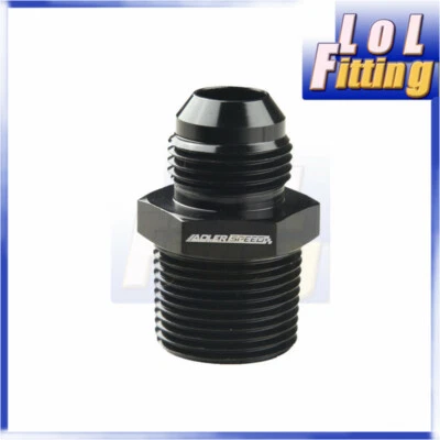 AN10 10 AN Male To 3/4'' NPT Male Straight Adapter Fitting Aluminum Black - Image 1 of 4