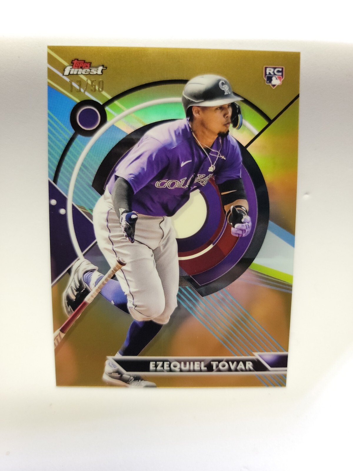 2023 Topps Finest - Gold Refractor #80 Ezequiel Tovar #13/50 (RC)