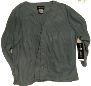 Vintage Teal Sweater Pullover XL New Old Stock - Picture 1 of 5
