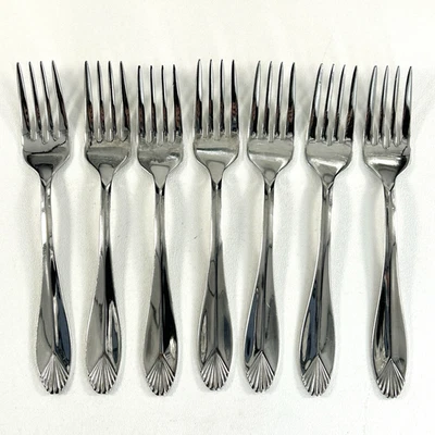 Juego de 7 tenedores de ensalada/postre cubiertos de acero inoxidable 18/10 Heritage Mint Ltd. SAFRANO Foto 1 de 4