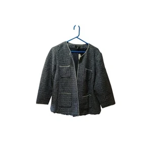 Talbots Sakko Seilbesatz blau Tweed offen ausgefranst Blazer Damen Gr. 22 - Bild 1 von 2