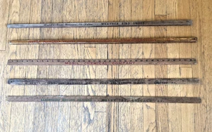 Five Vtg Yardstick Rulers - Adv - Friedrich Refrigerations, Weatherbird Shoes ++ - Picture 1 of 24
