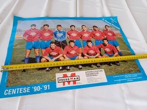 CENTESE CALCIO POSTER 1990 91 VINTAGE FOOTBALL GADGET PUBBLICITÀ - Foto 1 di 4