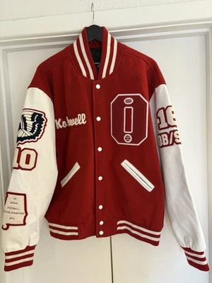 Chaqueta Universitaria Letterman De Colección Spencer Crown Para Hombres Talla L Lana y Cuero COMO NUEVA Foto 1 de 4