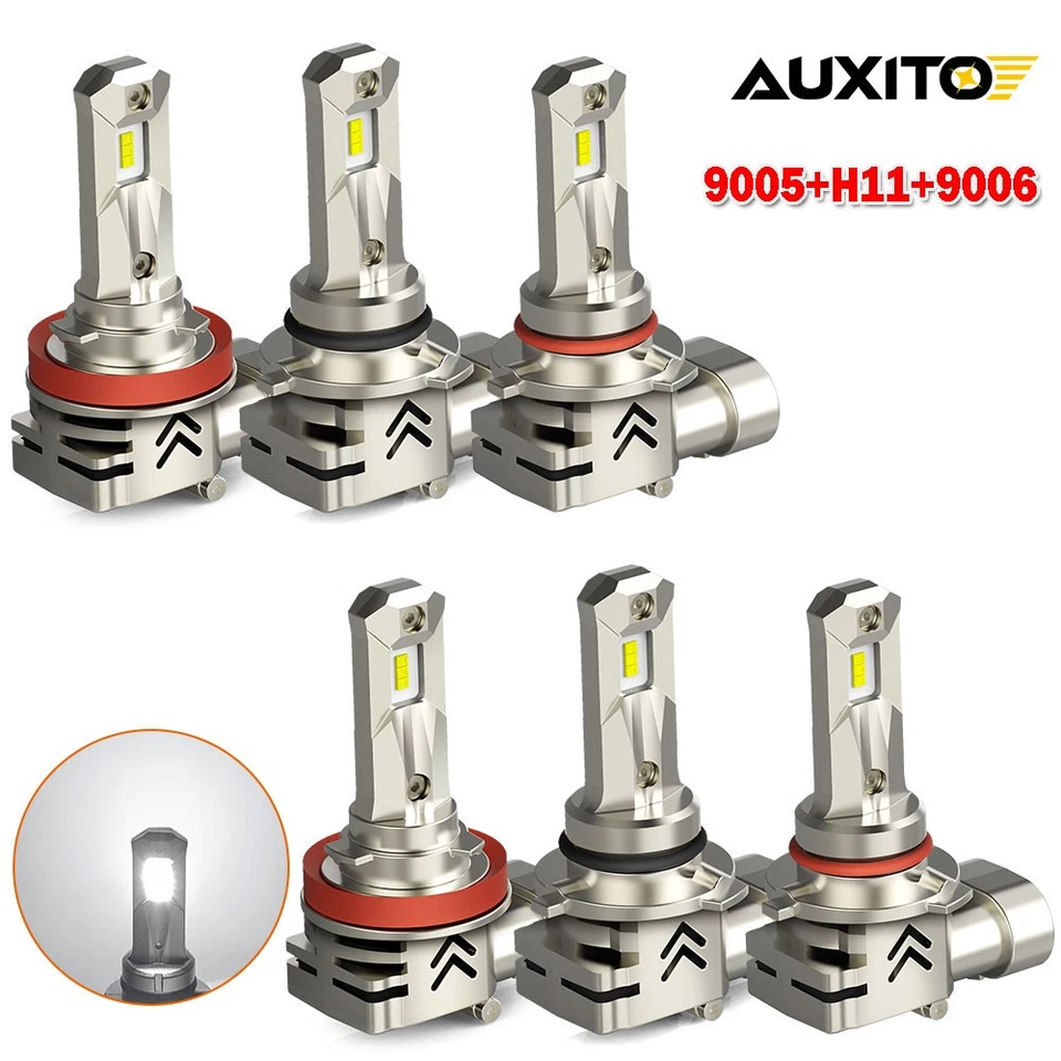 3/6SET For GMC Yukon 9005+9006+H11 LED Headlight High&Low Beam Bulbs Combo US US - Image 1 of 4