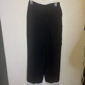 Tao Collection NY Größe 8 100 % Seide schwarz weites Bein Hose Damenhose - Bild 1 von 10
