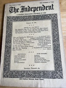 THE INDEPENDENT WEEKLY MAGAZINE February 14, 1907 Contains Jack London & HG Well - Picture 1 of 4