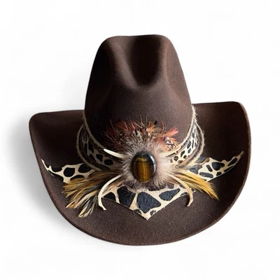 Sombrero de Vaquero Charlie 1 Caballo Hecho a Mano Personalizado 10x Castor De Colección Talla 7 Foto 1 de 4