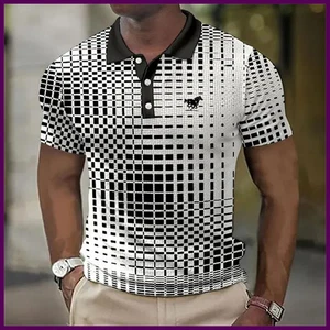 Polo uomo estiva manica corta moda casual nuova tendenza - Foto 1 di 31