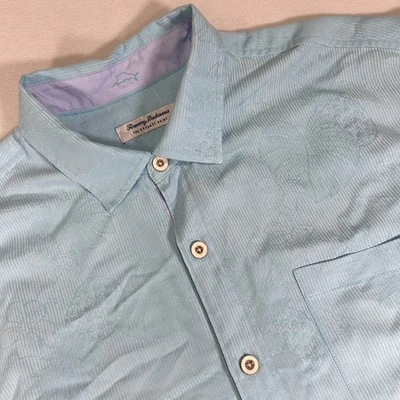 Tommy Bahama The Coconut Point XLB Button Up Shirt Mens Aqua Blue Island Zone - Image 1 of 4