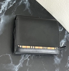 Burberry Geldbörse schwarz Leder Damen / Herren Portemonnaie 100% ORIGINAL - Bild 1 von 14