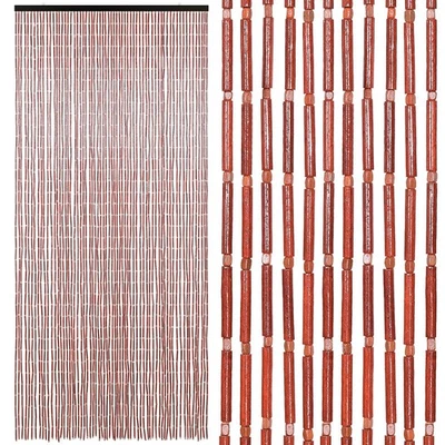 Cortina de cuentas de bambú hecha a mano para puerta 65 hilos cuentas de puerta cortina colgante... Foto 1 de 4