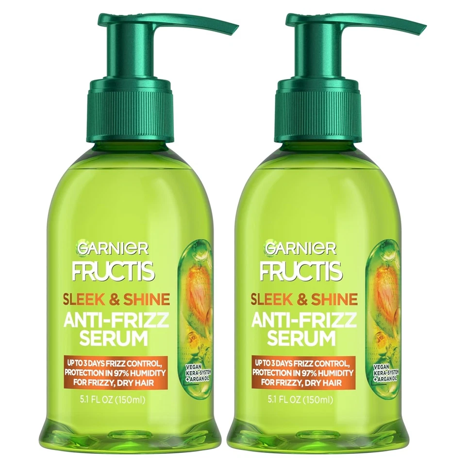 Garnier Fructis Sleek & Shine Anti-Frizz Serum for 5.1 Fl Oz (Pack of 2)