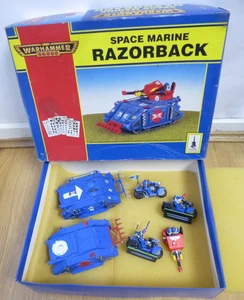WARHAMMER40K:SPACE MARINE💥RAZORBACK RHINO&3BIKE💥1994OOP KIT MADE GAME WORKSHOP - Picture 1 of 21