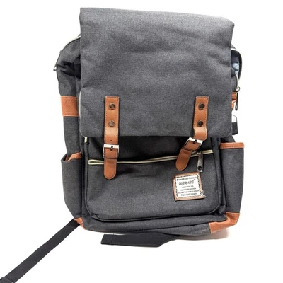 Ugrace Backpack Laptop Book Bsg Canvas w/Leather Trim  USB Charging Port Work - Image 1 of 4
