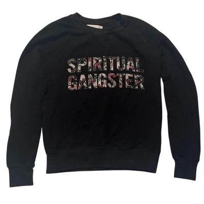 Women’s Spiritual Gangster Pullover Crewneck Sweatshirt Black Size XS - Image 1 of 4