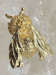 Broche prendedor vintage de oro amarillo de 14k detallado abejorro mosca insecto 3,9 gramos Rusia - Imagen 1 de 14