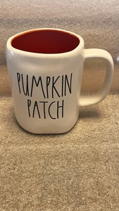 Rae Dunn Halloween “Pumpkin Patch ” Coffee Mug. White Outside~Orange Inside - Picture 1 of 7