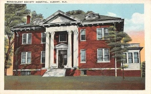 Postal vintage de BENEVOLENT SOCIETY HOSPITAL Albany, Alabama década de 1920 - Imagen 1 de 1