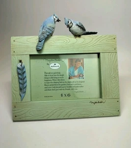 Hallmark Marjolein Bastin Resin 4x6 Blue Jays Birds Freestanding Picture Frame - Picture 1 of 4