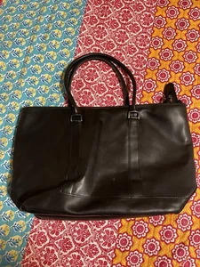 L.L. Bean Field & Town große schwarze Ledertasche Doppelgriffe - Bild 1 von 8