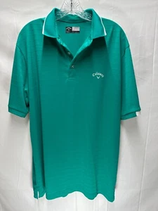Callaway Opti Dri Green Polo Shirt - Mens Large Golf Performance Collared Shirt - Picture 1 of 4