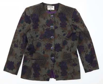 Kasper Womens Purple Floral Jacket Size 12 Button - Image 1 of 4