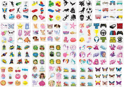 24 TEMPORARY TATTOOS Party Bag Fillers Boys Girls Birthday Kids Easter Favours