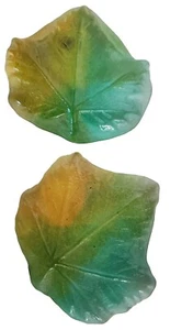 Kunstglas Ahornblatt Briefbeschwerer Regal Dekor Herbstfarben Hergestellt in UK 2er Set - Bild 1 von 6