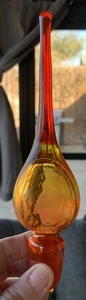 Rainbow Genie Bottle Stopper Replacement TEARDROP Red/Gold 8” RESIN. - Picture 1 of 3