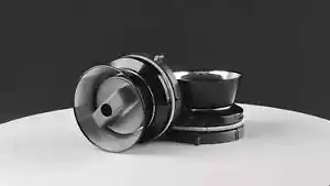 Ein Paar Universal Typ schwarz silber Metall Nab Adapter für Studer Tonbandgeräte - Bild 1 von 6