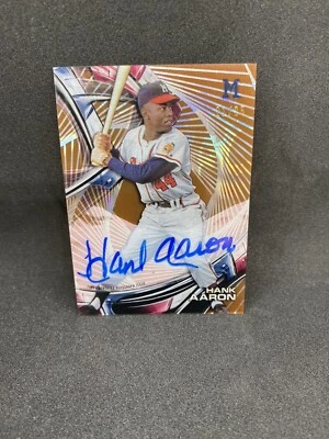 Hank Aaron 2016 Topps High Tek Auto 🔥Orange #/25 HOF Legend HR King RIP📈 - Image 1 of 3