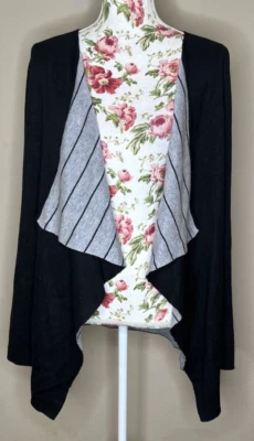 Fresh Produce Cardigan Sweater womens Sz M/L Gray Blend Open Draped Lagenlook - Image 1 of 4