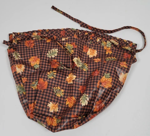 Longaberger Fall Gingham Fabric Liner Maple Leaf Basket or 7” Measuring Basket Cover