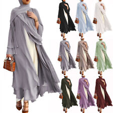 Open Abaya Women Muslim Maxi Cardigan Kimono Long Sleeve Kaftan Caftan Ramadan