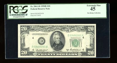 DBR 1950-B $20 FRN Cleveland Fr. 2061-D PCGS 45 Serial D03492261B - Image 1 of 2