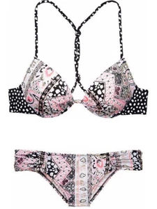 Victoria Secret Fabulous 34C Top Knockout Medium Iconic Paisley bikini bottom - Picture 1 of 11