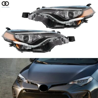 For 2017 2018 2019 Toyota Corolla L Le Eco Left&Right Side Headlights Headlamps Foto 1 de 4