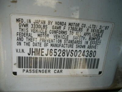 Used Rear Left Door Window Regulator Rear fits: 1997 Honda Civic manual Rear Lef - Изображение 1 из 4