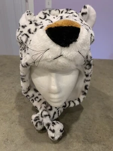 Cappello animale peluche cappello leopardato bianco e nero - Foto 1 di 5