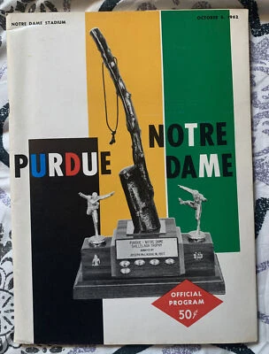1962 Notre Dame Fighting Irish v Purdue Boilermakers Football Program Excellent - Image 1 of 4
