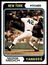 1974 Topps George Medich New York Yankees #445