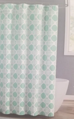 Cortina de ducha Martha Stewart Ellie 100 % tela algodón 72" x 72" nueva en paquete Foto 1 de 4