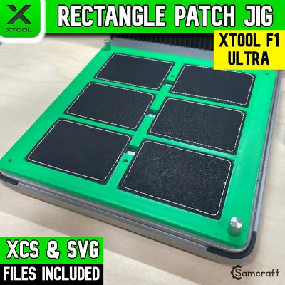 SAMCRAFT xTool F1 Ultra Rectangle Patch Jig, Hat Patch Jig, xTool Template Fixture, XCS