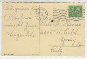 ALEMANIA Postal Feliz Pascua Religiosa 1941 lino vintage 07 - Imagen 1 de 2