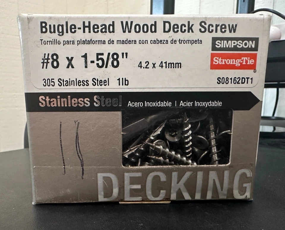Винт Simpson Strong-Tie Bugle головка деревянная дека 1 фунт нержавеющая сталь #8x1-5/8" - Изображение 1 из 1