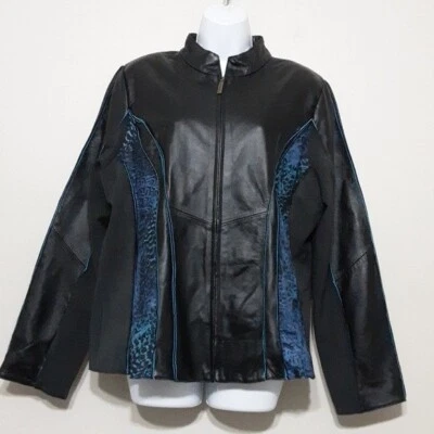 Koos of course leather jacket women L artwork via boho minimalist Y2K zip down - Image 1 of 4