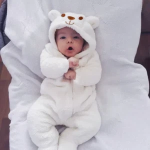 Newborn Baby Boy Girl Kids Bear Hooded Romper Jumpsuit Bodysuit Clothes Outfits - Picture 1 of 8