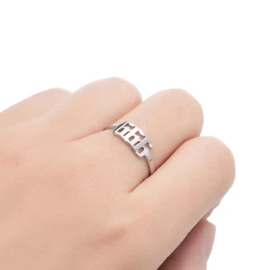 Stainless Steel Angel Numbers Rings 111, 222, 333, 444, 555, 666, 777, 888, 999 - Picture 1 of 21